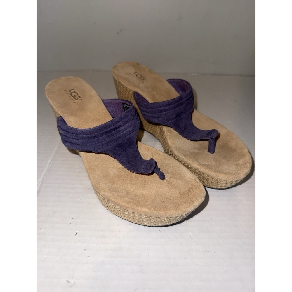 UGG Australia Women's Purple Suede Wedge Sandal Size 7